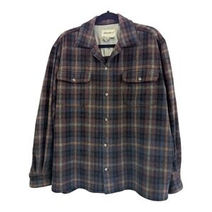 VTG Eddie Bauer wool blend plaid shacket size Medium EUC